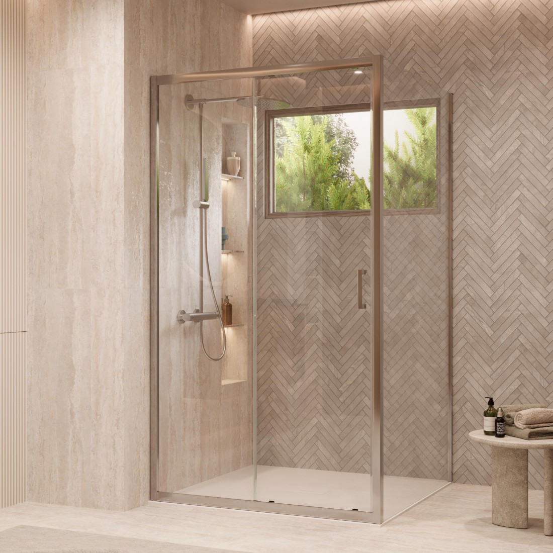 Box doccia con profili cromati 1 anta scorrevole