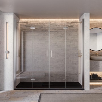 Porta doccia a soffietto con due porte