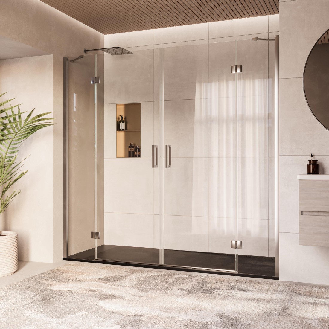 Porta doccia doppia apertura battente CARINZIA DUO LINE