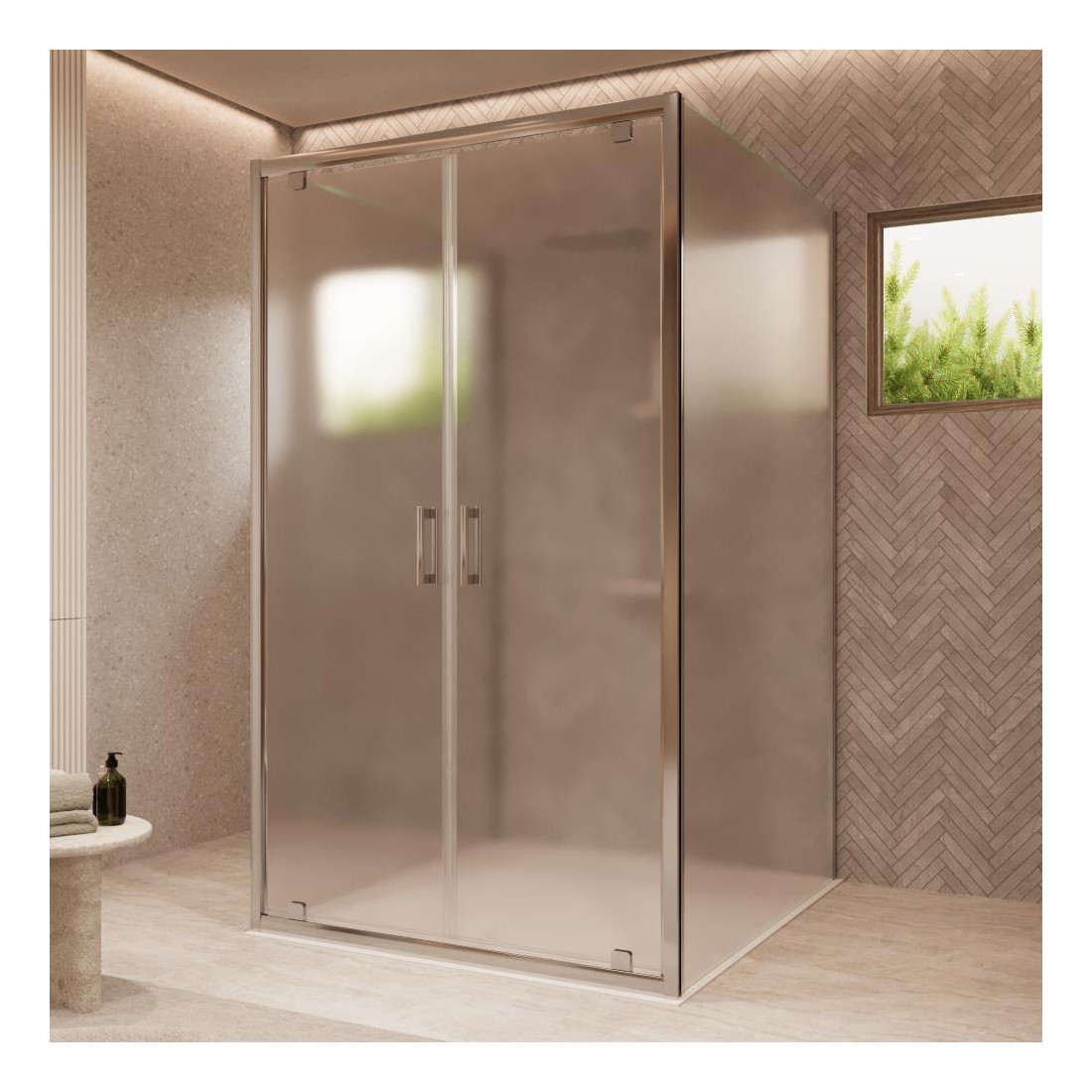 Box doccia con profili cromati 1 anta scorrevole