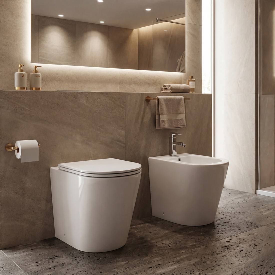 Sanitari filo muro traslati senza brida NEW EVA