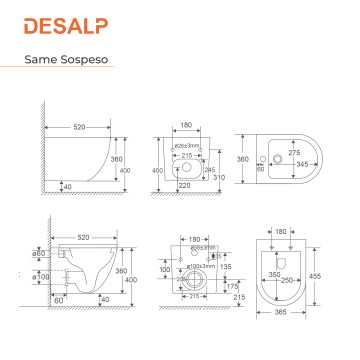 Sanitari sospesi ciclonici senza brida NEW SAME